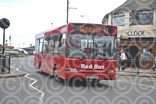 V149MVX Red Bus Skegness Chalkwell Sittingbourne Stagecoach East London